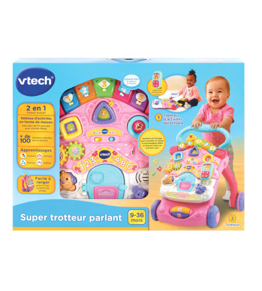 TROTTEUR PARLANT 2 EN 1 ROSE – VTECH