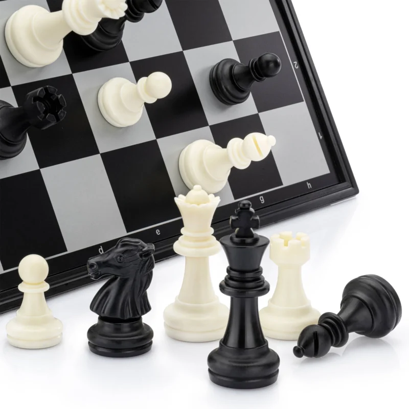 Jeu d’Échecs & Dames 2-en-1 Magnétique Pliable