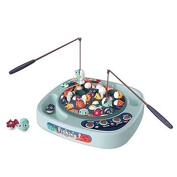 Jeu de pêche électrique avec plateau tournant et cannes aimantées