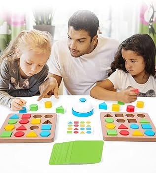 Jeu éducatif en bois – Bataille des formes et couleurs