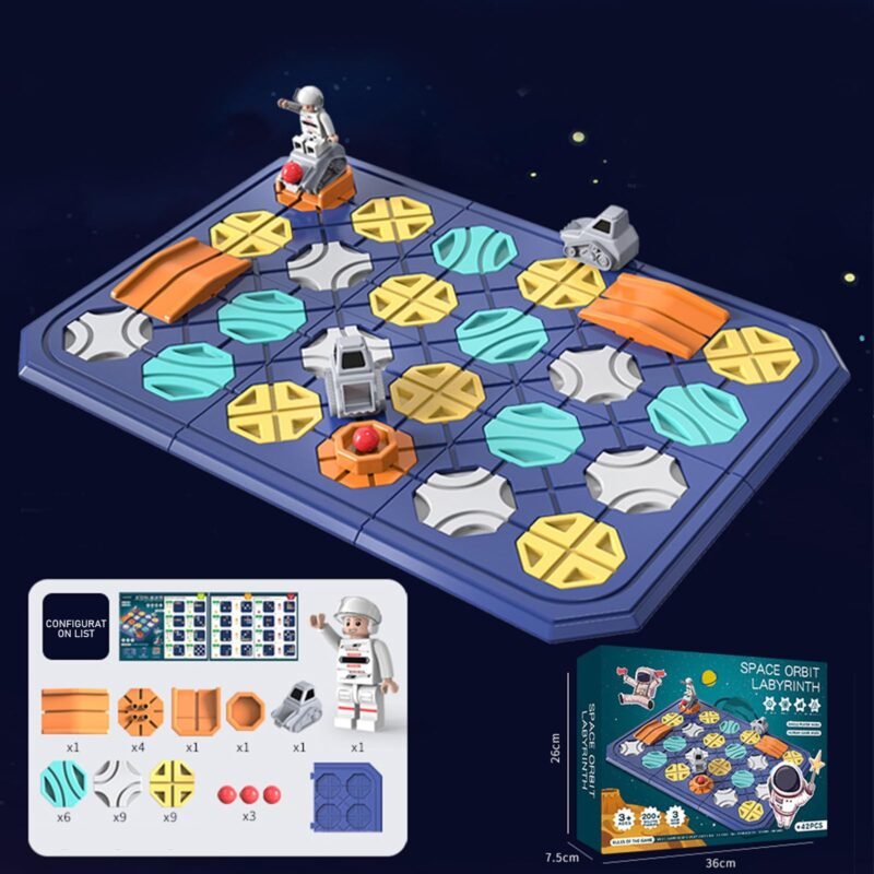 Jeu de labyrinthe spatial éducatif (42 pièces, 200+ défis, 3 modes de jeu)