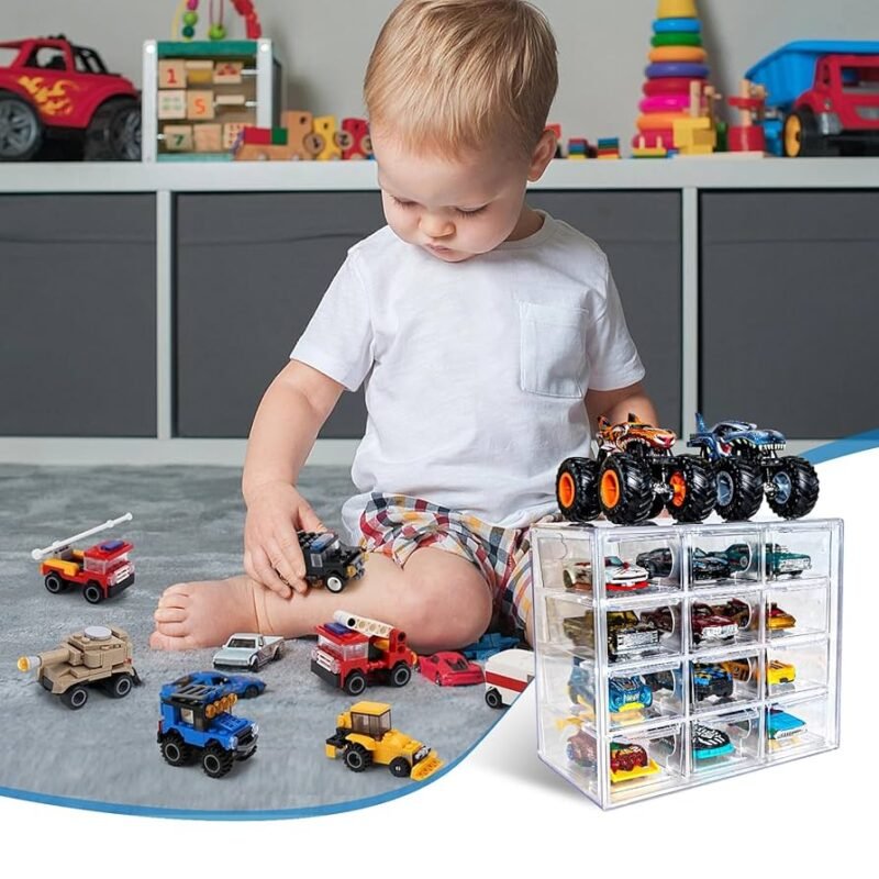 Coffret Voitures Métal avec Boîtes Empilables – Style Briques
