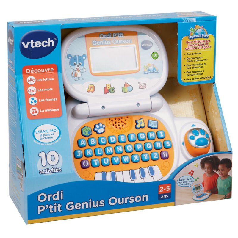 VTech Ordi P’tit Genius Ourson – Ordinateur Éducatif Interactif pour Enfant