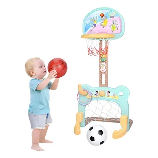 Panier de Basket Multifonction pour Enfants – 3 en 1 (Basket, Football & Lancer d’anneaux)