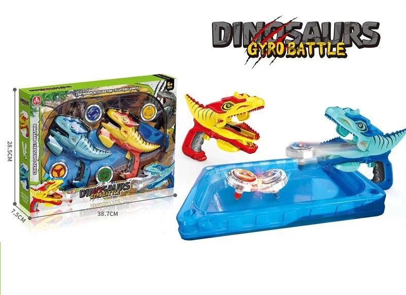 Dinosaurs Gyro Battle – Set de Toupies avec Lanceurs Dino et Arène