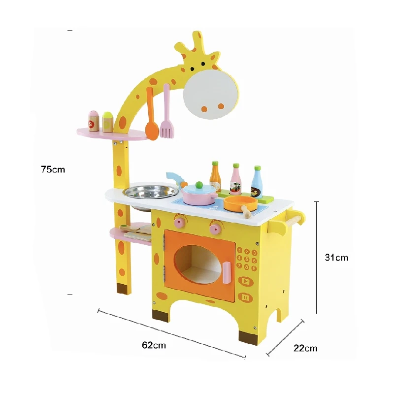 Cuisine en Bois Girafe pour Enfants