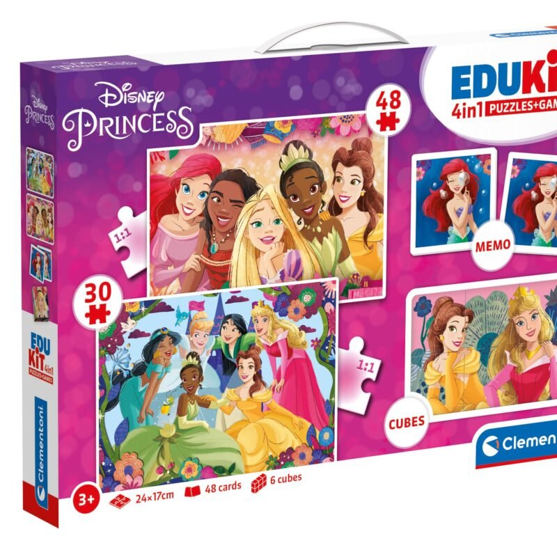 Puzzle & Jeux 4 en 1 – Disney Princess (Clementoni EduKit)