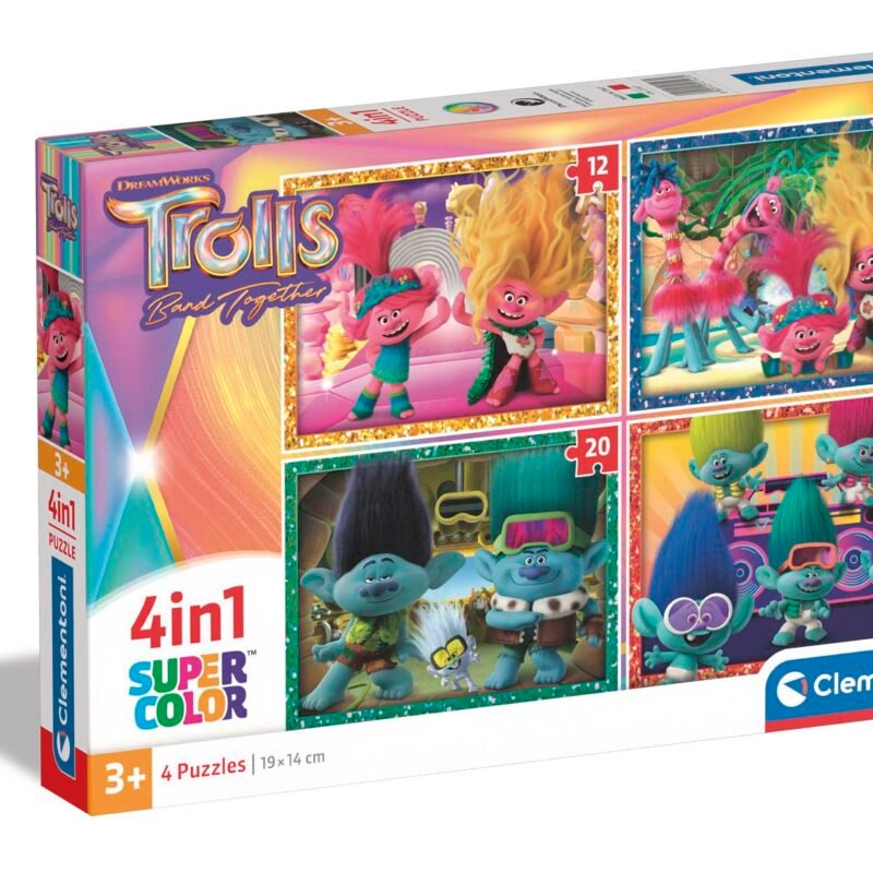 Puzzle 4 en 1 Trolls – Clementoni