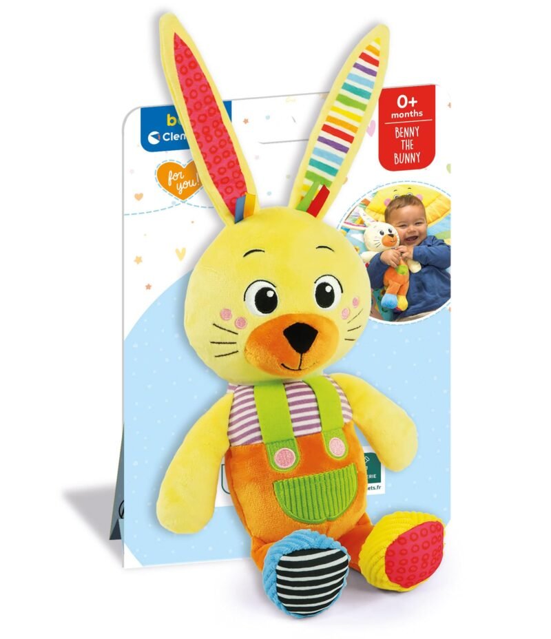 Benny le Lapin – Peluche Douce Éveil Bébé 0+ Mois