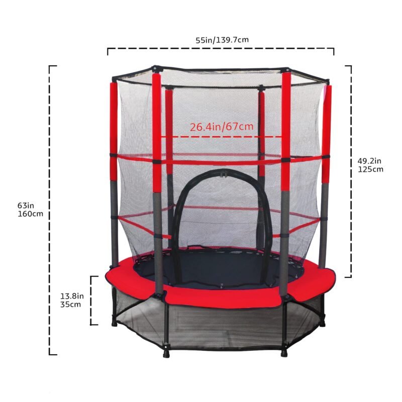 Trampoline Enfant avec Filet de Sécurité – JumpSafe 140