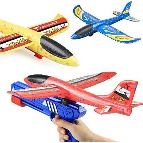 Lanceur d’avions en mousse avec 2 planeurs – Jeu de plein air pour enfants