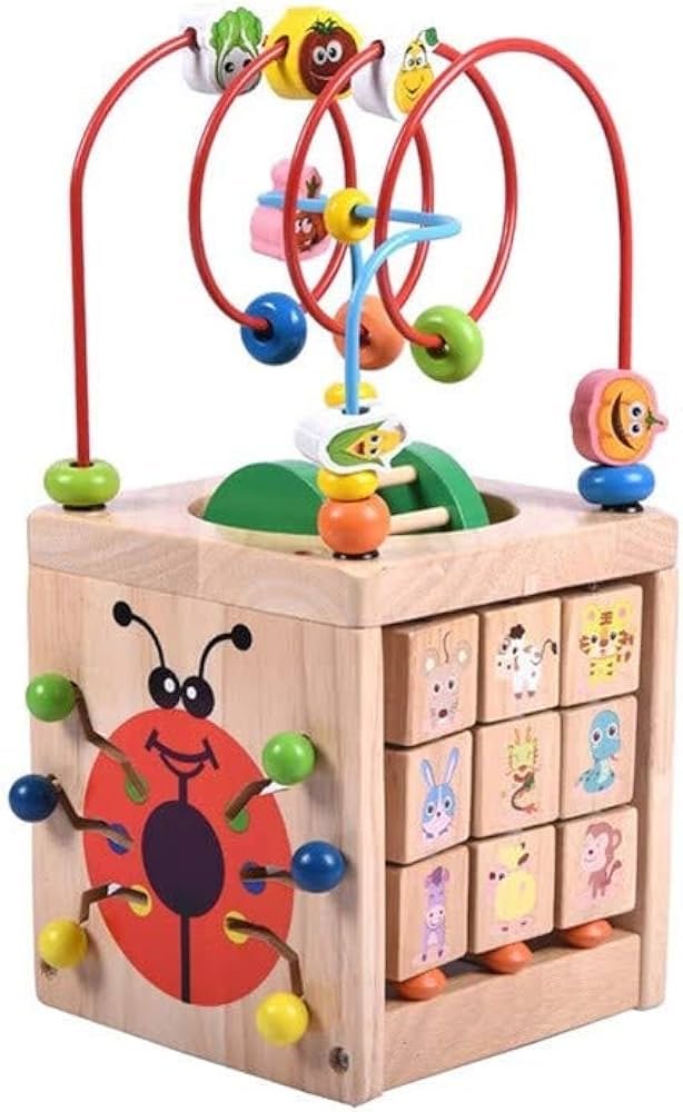 Cube d’Activités Éducatif en Bois 5-en-1