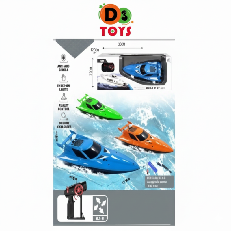Bateau Télécommandé RC Speedboat 2.4GHz – Haute Vitesse