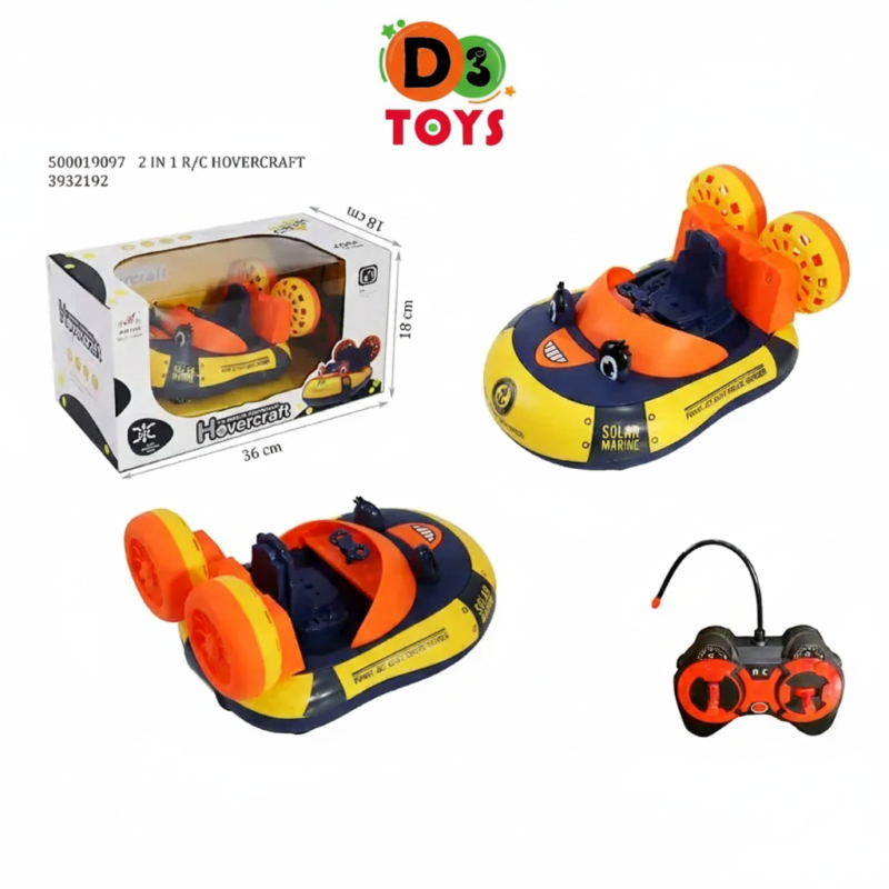 Hovercraft RC 2-en-1 – Bateau & Véhicule Tout-Terrain