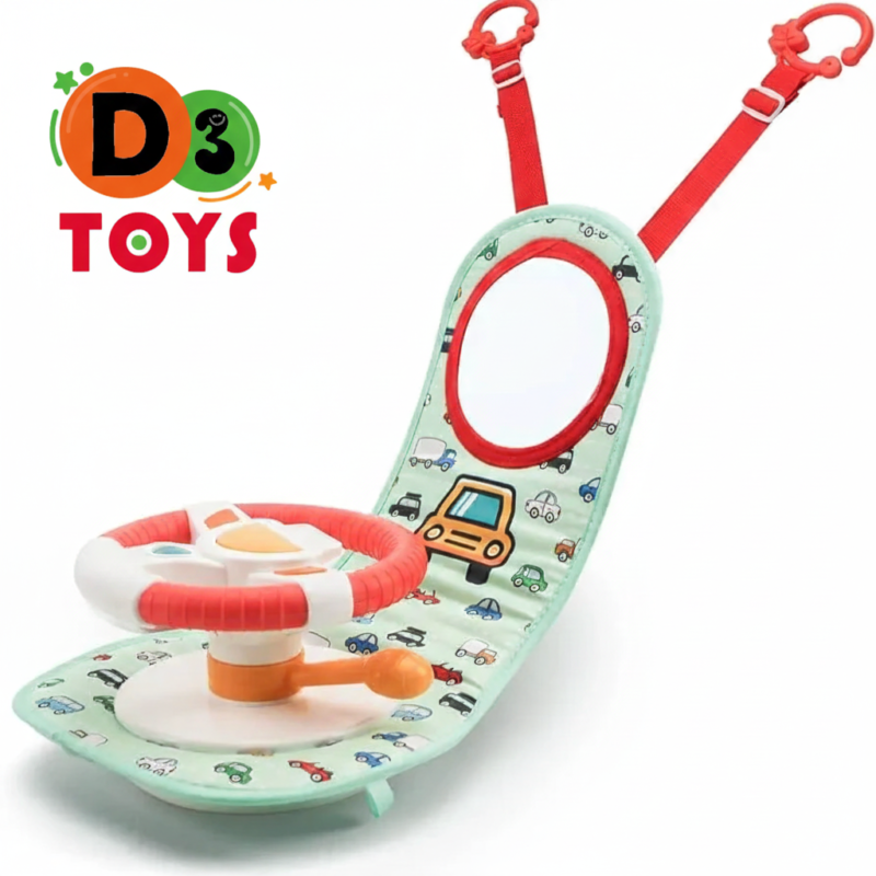 Jouet Volant d’Activité pour Bébé avec Miroir – Fixation Siège Auto & Poussette