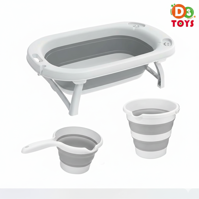Baignoire Bébé Pliable avec Accessoires – Gain de Place