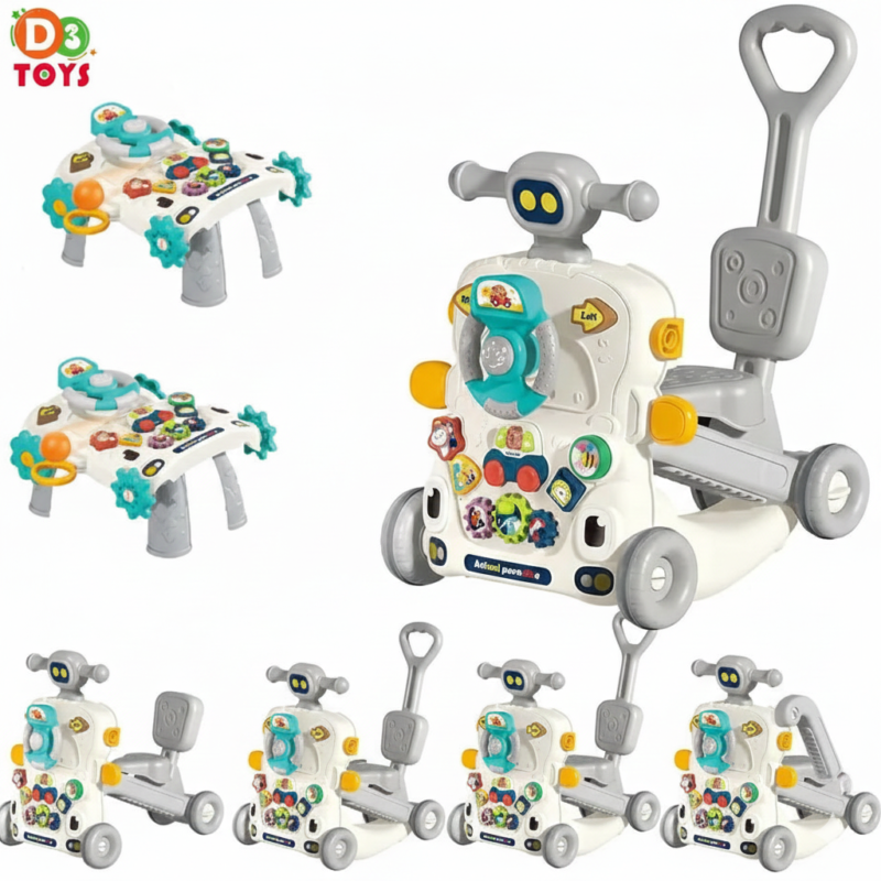 Trottinette Bébé Évolutive 5 en 1 avec Table d’Activités Interactive