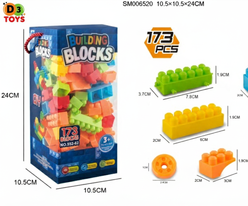 Jeu de Construction Building Blocks – 173 Pièces