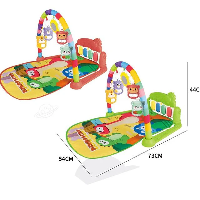 Tapis d’éveil bébé musical avec arche, piano et jouets suspendus