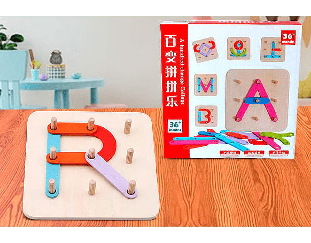 Jeu Éducatif Alphabet en Bois – Construction Lettres & Chiffres