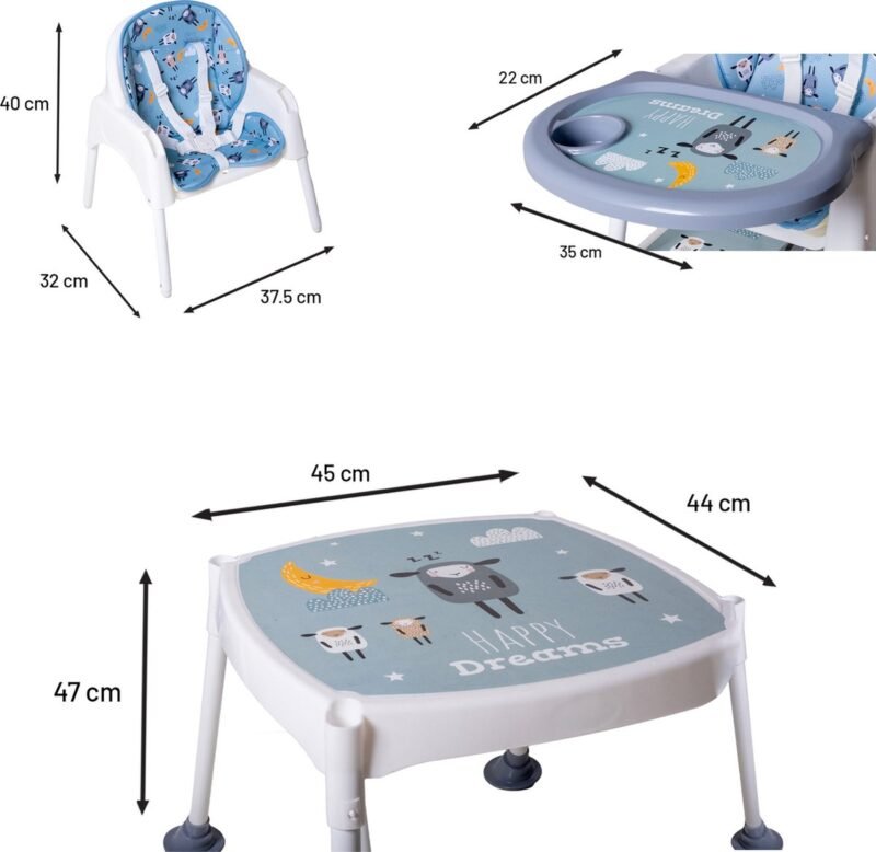 Chaise haute bébé évolutive 3 en 1 – Chaise repas, chaise enfant et table
