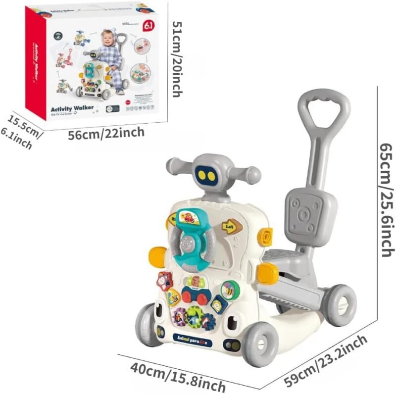Trottinette Bébé Évolutive 5 en 1 avec Table d’Activités Interactive