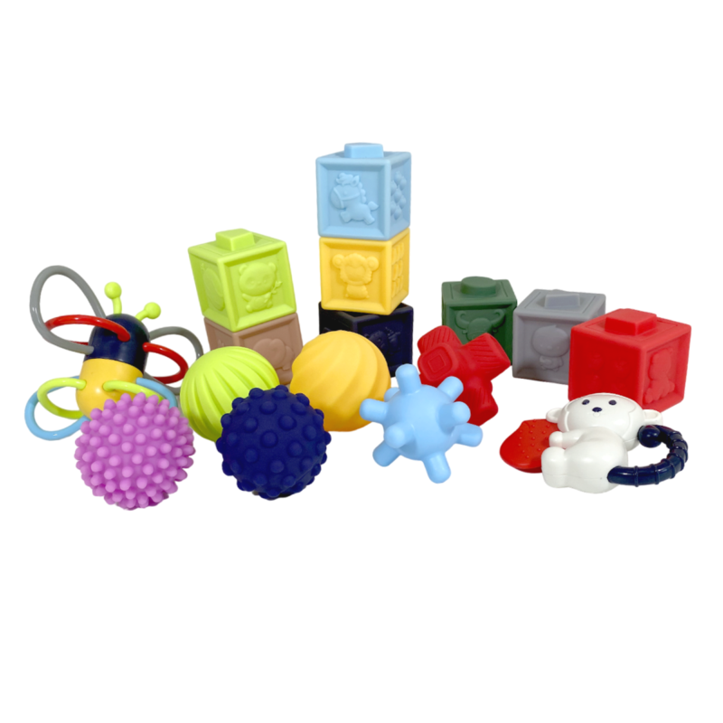 Coffret d’Éveil Sensoriel Bébé – Newborn Sensory Cognition Set (16 Pièces)