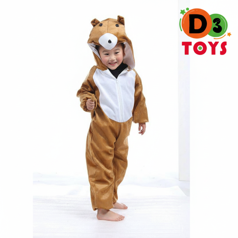 Déguisement Ours Enfant – Costume Animal Peluche avec Capuche