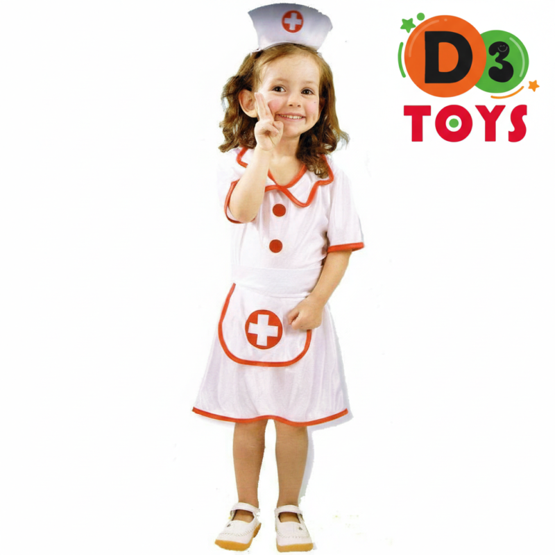 Déguisement Infirmière Enfant – Costume Docteur Blanc & Rouge