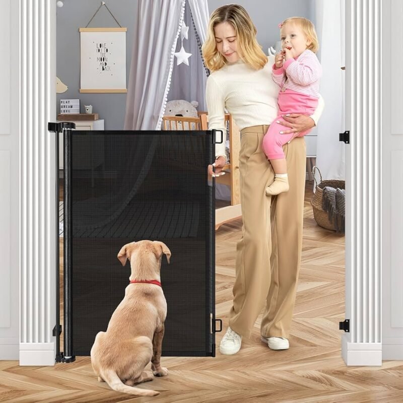 Barrière de sécurité rétractable pour bébé et animaux – Intérieur