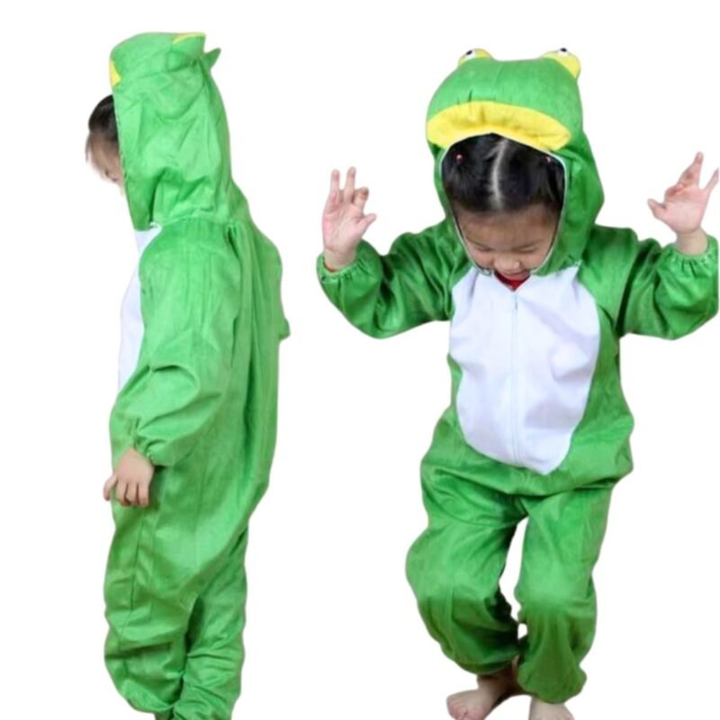 Déguisement Enfant Grenouille – Costume Animal Kawaii avec Capuche