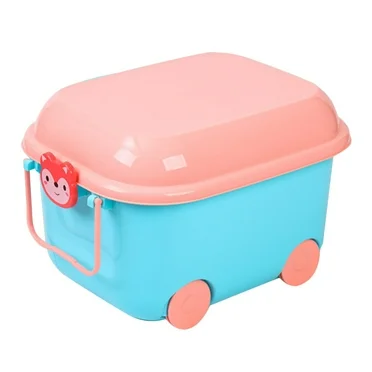 Boîte de Rangement Enfant avec Roulettes et Couvercle
