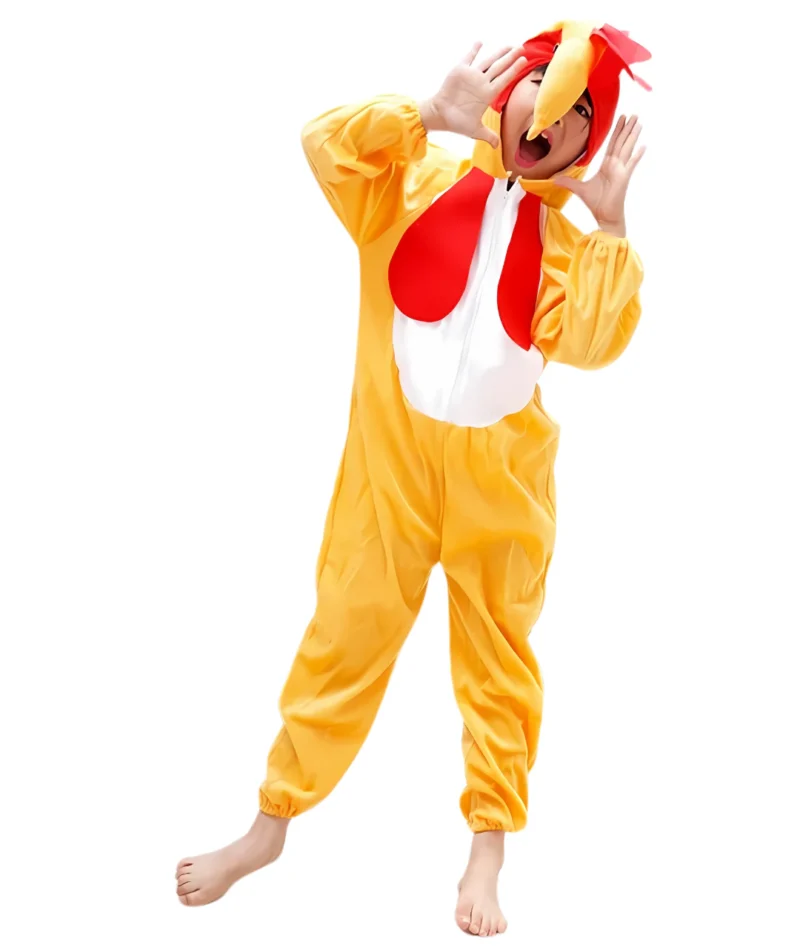 Déguisement Enfant Poulet / Coq – Combinaison Costume Animal Jaune