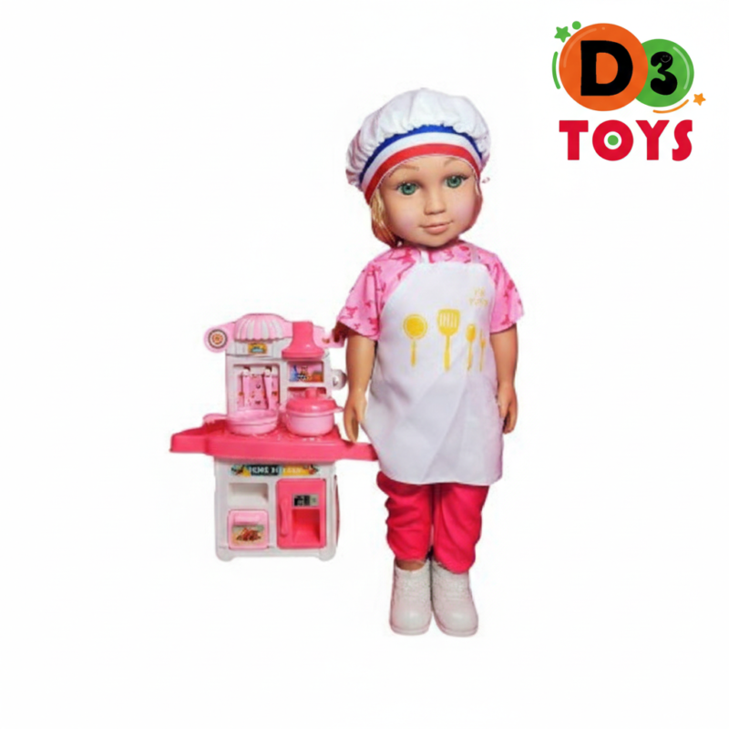 Poupée Amicibaly Girl – Lovely Doll Chef avec Cuisine Miniature