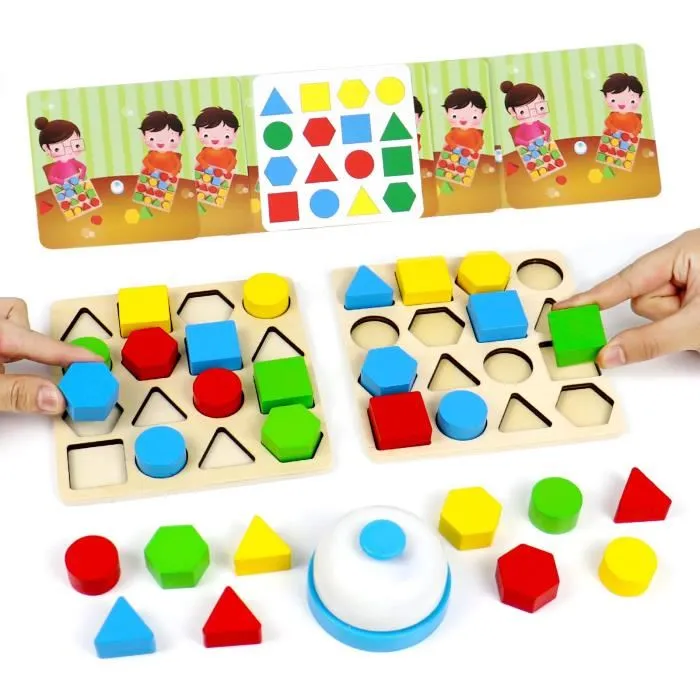 Jeu d’Association Formes Géométriques en Bois