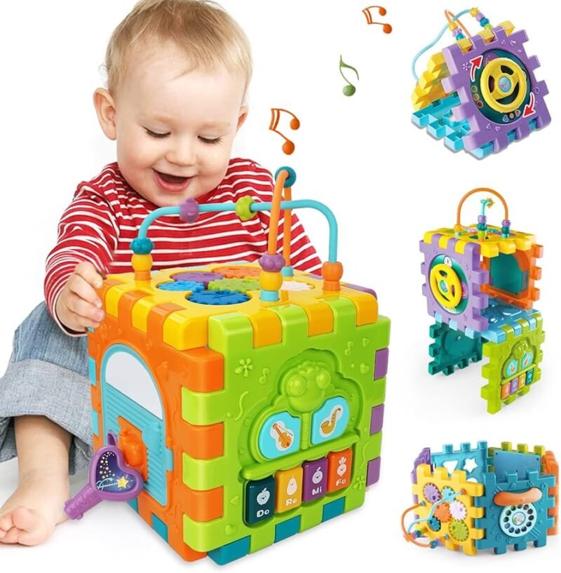 Activity Cube Musical pour Bébé – Cube d’Activités Éducatif 18 Mois+