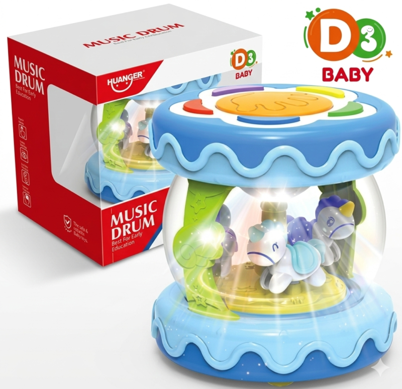 Tambour Musical Lumineux Bébé – Carrousel Éducatif