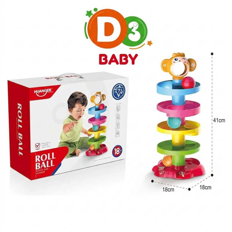 Tour de Balles Roll Ball pour Bébé – Jeu Éducatif 41 cm (18 Mois+)