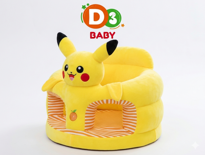 Fauteuil Bébé en Peluche Pikachu – Siège Confortable et Sécurisé