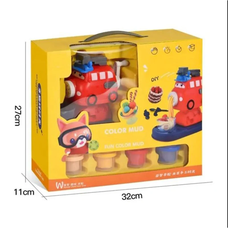 Machine à Pâte à Modeler Camion Pompier – Kit DIY Color Mud pour Enfants
