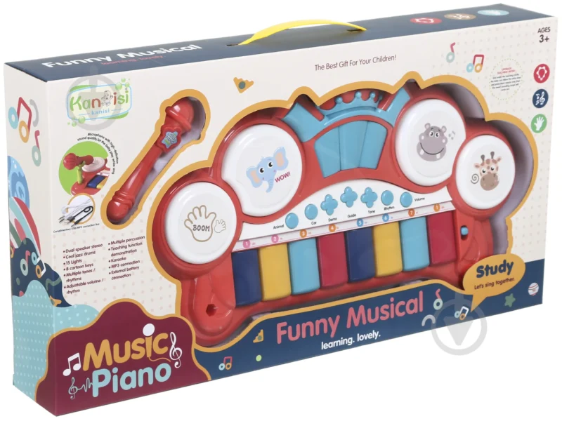 Xylophone Musical Enfant avec Microphone – Piano Jouet Éducatif Multicolore (3+)