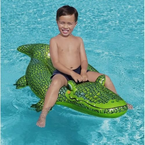 Bouée Gonflable Crocodile Enfant – Flotteur Piscine Ride-On pour Été