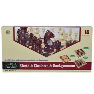 Jeu d’Échecs 3 en 1 – Échecs, Dames et Backgammon pour Enfants et Adultes