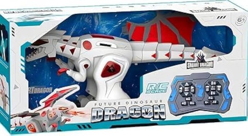Dragon Télécommandé Enfant RC – Dinosaure Volant avec Lumières & Sons – Jouet Futuriste