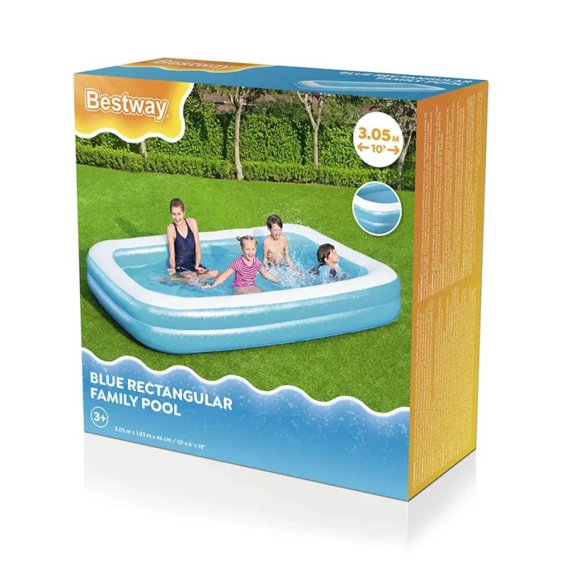 Piscine Gonflable Familiale Bestway Rectangulaire 3.05 m – Blue Rectangular Family Pool