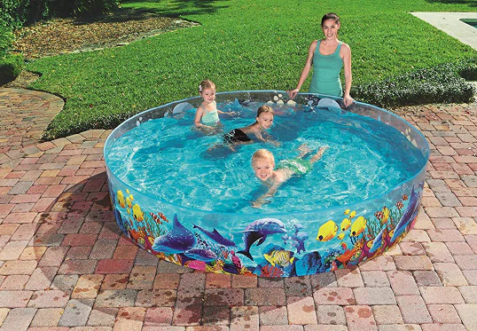 Piscine Enfant Bestway Odyssey Fill 'N Fun 183 cm – Piscine Rigide avec Motifs Sous-Marins