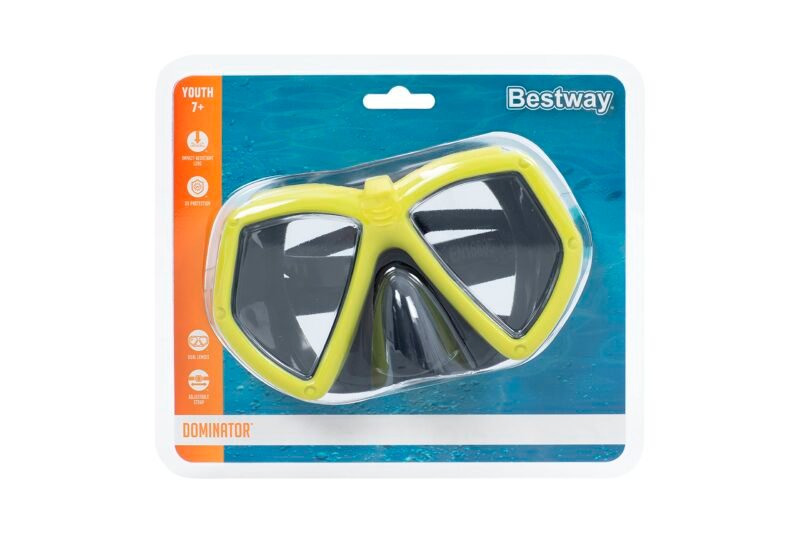 Masque de Plongée Bestway Dominator Enfant 7+ – Lunettes de Natation & Snorkeling avec Protection UV