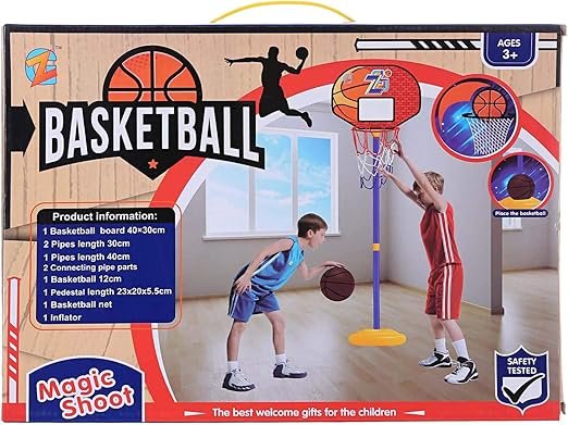 Panier de Basketball Enfant avec Ballon et Support Réglable – Jeu Sportif Indoor & Outdoor