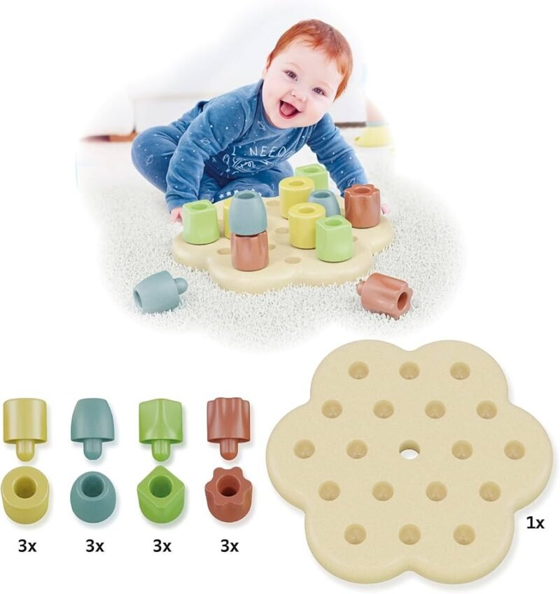 Jeu Éducatif Chunky Peggy Play Bio – Jouet d’Empilage et de Motricité pour Bébé 1+