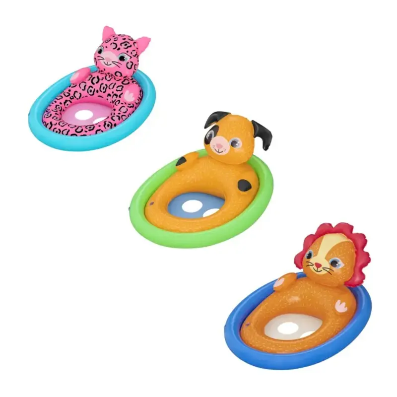Bouée Bébé Gonflable Léopard Rose – Siège Flottant Piscine pour Enfant